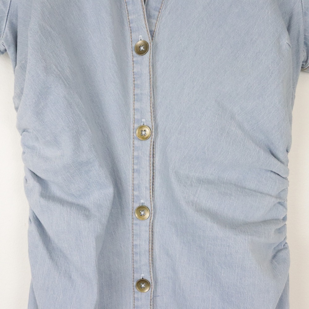 NWT Anthropologie Pilcro Greer Denim Midi Shirtdress Small Light Wash Blue Dress - Picture 6 of 12